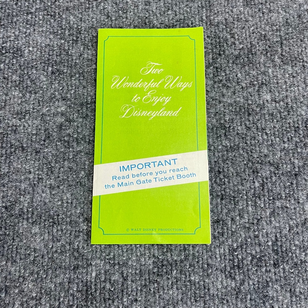 Vintage 1970 Disneyland 15th Anniversary Brochure Ticket Book Guided Tour July